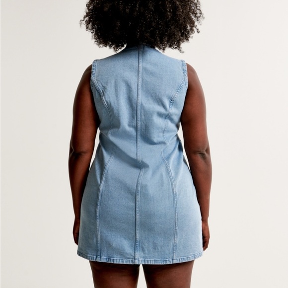 White Abercrombie denim vest dress - Picture 4 of 4